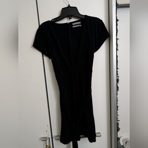 Black Urban Outfitters Plunge Minidress W/Detachable Belt Size Small PerfectCon.